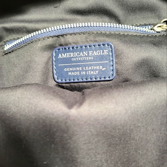 American Eagle blue leather backpack, made in Italy - Picture 4 of 4